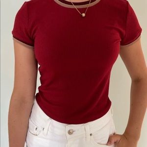 Pacsun Maroon Fitted Top